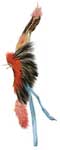 Indian Clothing: Kiowa Ceremonial Headdress Made of Bristles of turkey beard, dyed Elk hair, ribbons, and Eagle Feathers